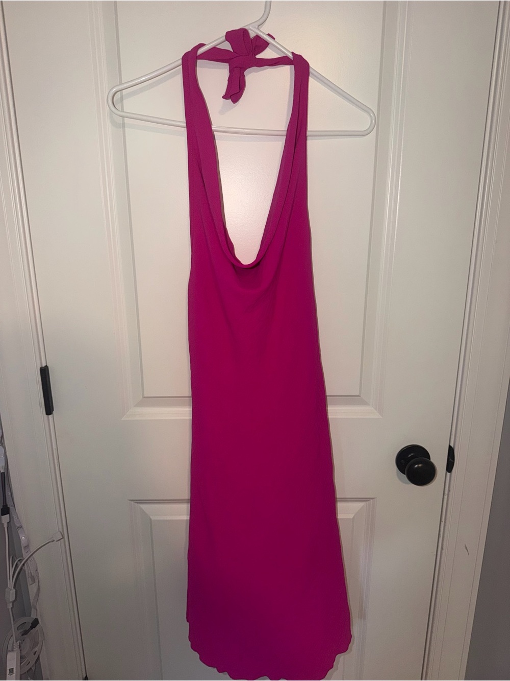 See You Monday Fuchsia Halter Backless Dress